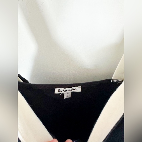 Reformation Harlan Knit Top black white peekaboo medium NWOT - Picture 4 of 9
